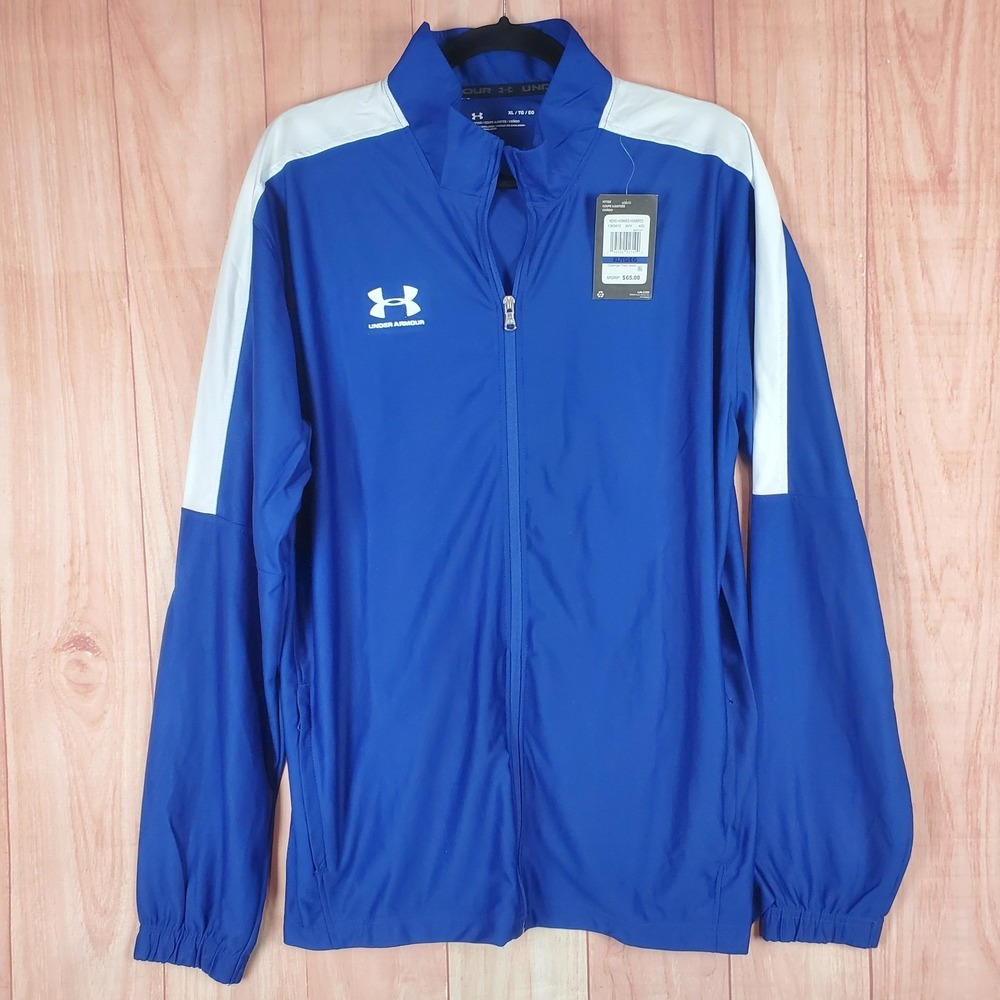Under Armour UA Challenger Track Jacket Mens XL Blue Full Zip Moisture Wicking